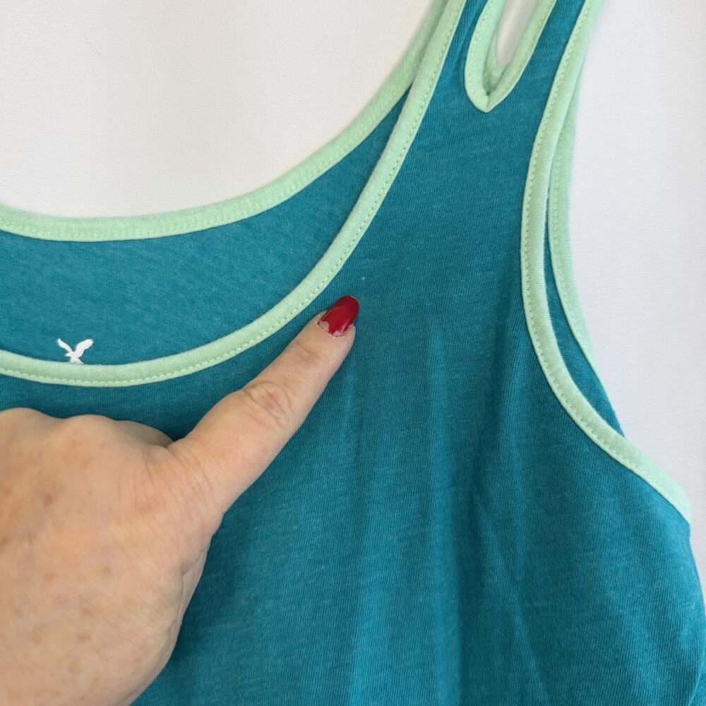 American Eagle Womens Double Strap Tank Top Green 2014 Small - Picture 9 of 9